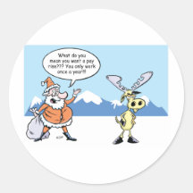 Christmas Cartoon Santa and the striking Reindeer