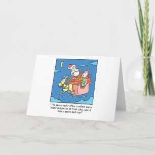 Christmas Cartoon Santa Claus Sick Holiday Card
