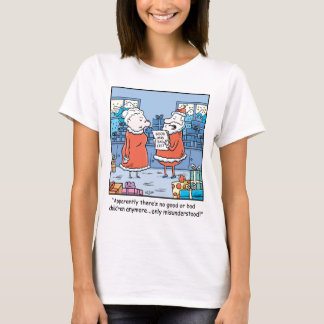 Christmas Cartoon Santas Good and Bad List T-Shirt
