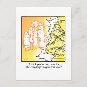 Christmas Cartoon Tree Decorations Holiday Postcard