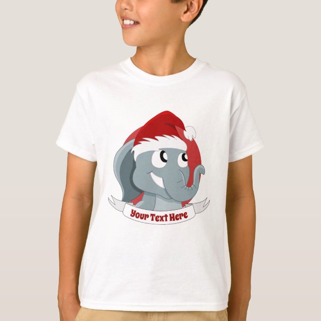 Christmas cartoon with a cute elephant T-Shirt (Front)
