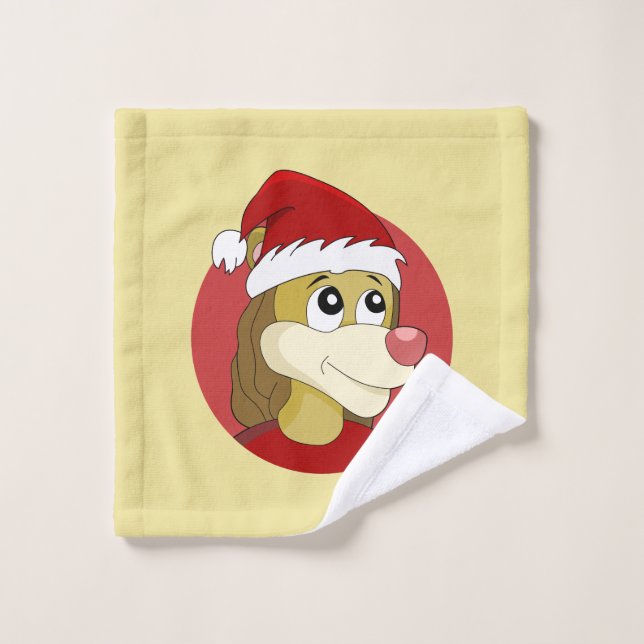 Christmas cartoon with a cute lion wash cloth (Wash Cloth)