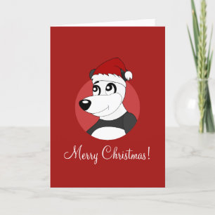 Christmas cartoon with cute panda bear holiday car