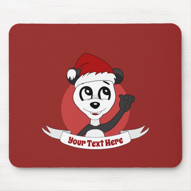 Christmas cartoon with cute panda bear mouse pad (Front)