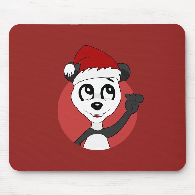 Christmas cartoon with cute panda bear mouse pad (Front)