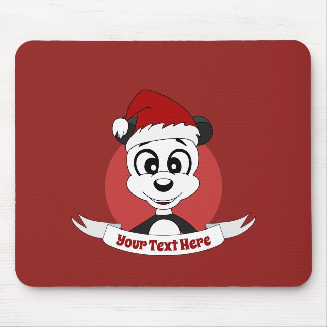 Christmas cartoon with cute panda bear mouse pad (Front)