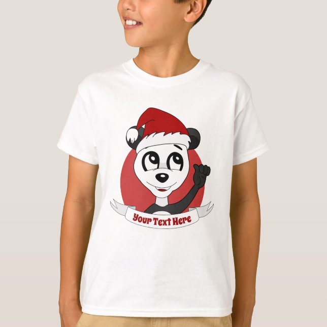 Christmas cartoon with cute panda bear T-Shirt (Front)