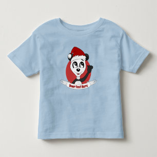 Christmas cartoon with cute panda bear toddler t-s t-shirt