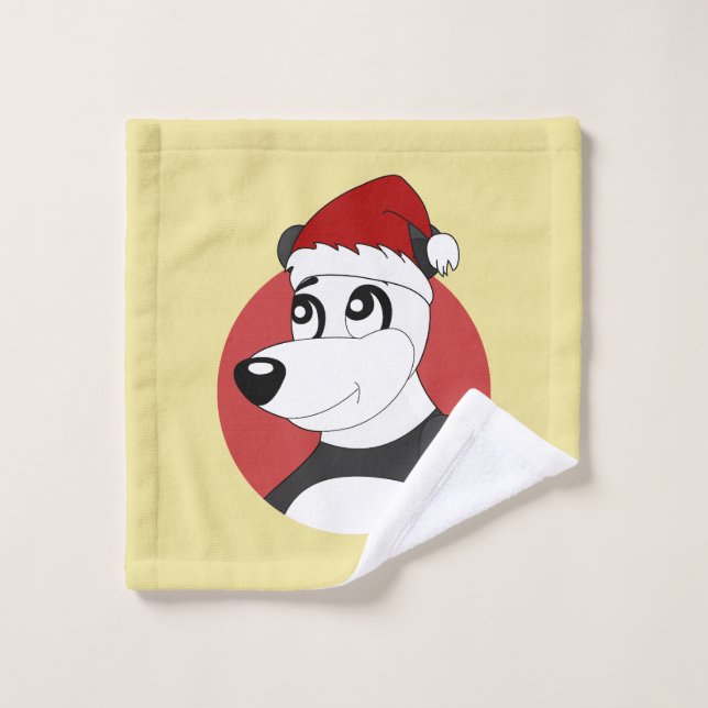 Christmas cartoon with cute panda bear wash cloth (Wash Cloth)