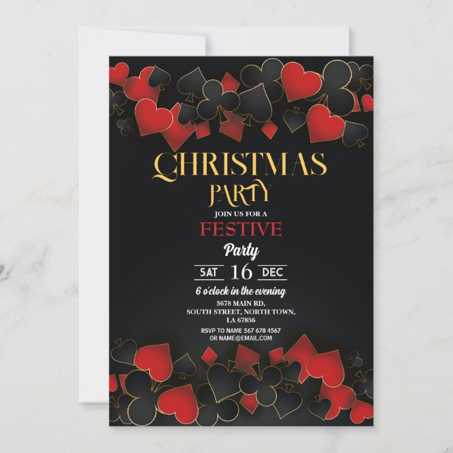 Christmas Casino Jouer aux cartes Gold Black Festi (Devant)