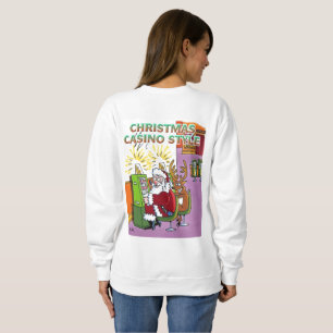 Christmas Casino Style women white sweatshirt back