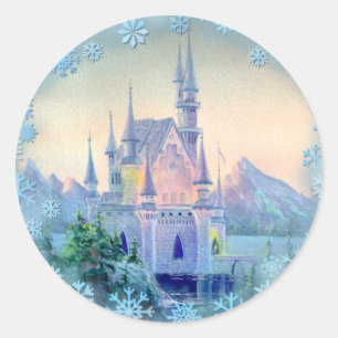 CHRISTMAS CASTLE by SHARON SHARPE Classic Round Sticker