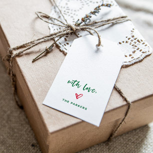 Christmas   Casual Script and Heart With Love Gift Tags
