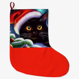 Christmas Cat 1 Large Christmas Stocking