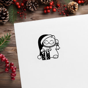 Christmas Cat 1x1 Rubber Stamp