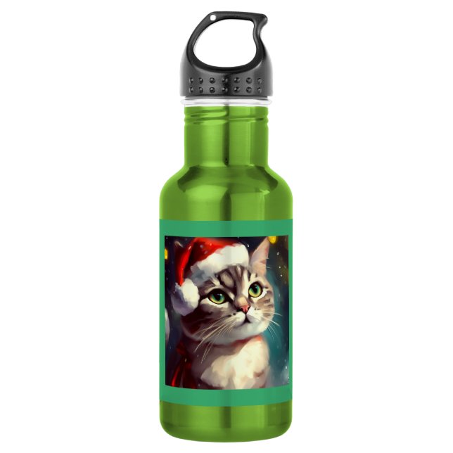 Christmas Cat 2 532 Ml Water Bottle (Front)