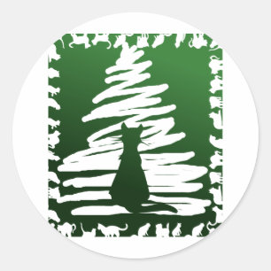 Christmas Cat 2 Classic Round Sticker