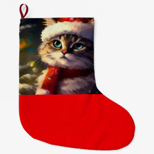 Christmas Cat 5 Large Christmas Stocking