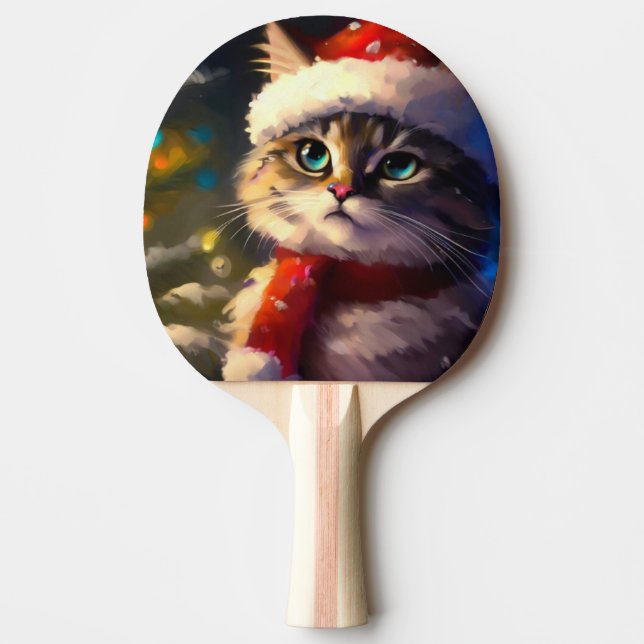 Christmas Cat (5) Ping Pong Paddle (Front)