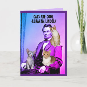 CHRISTMAS CAT ABRAHAM LINCOLN ANY OCCASION CARDS