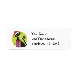 Christmas Cat Address Label