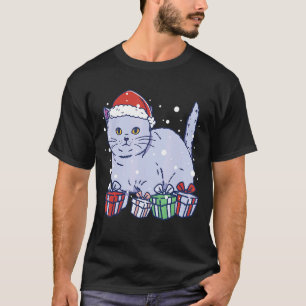 Christmas cat and cat christmas with santa hat ca T-Shirt