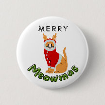 Christmas Cat Badge