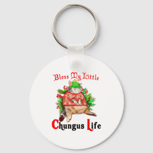 Christmas Cat Bless My Little Funny Cat Life Cat M Keychain