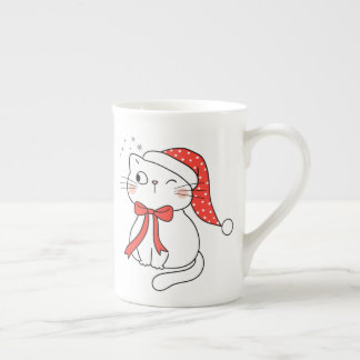 Christmas Cat Bone China Mug