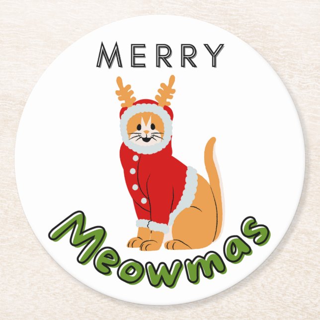  Christmas Cat Coasters (Front)