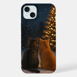 Christmas Cat Couple iPhone Case 15 Plus