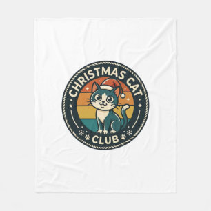 Christmas Cat Cute Kitty Design - Christmas Cat Cl Fleece Blanket