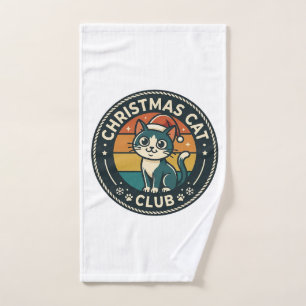 Christmas Cat Cute Kitty Design - Christmas Cat Cl Hand Towel