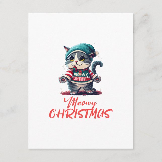 Christmas Cat  Enclosure Card (Front)