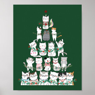 Christmas Cat Funny Tree Drôle Poster