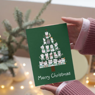 Christmas Cat Funny Tree Invitation