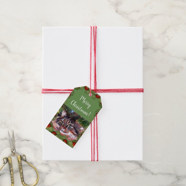Christmas Cat Gift Cards Gift Tags (With Twine)