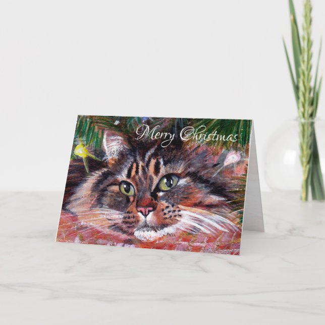 Christmas Cat Greeting Card (Front)