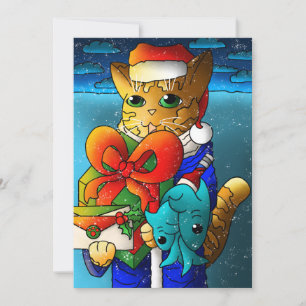 Christmas Cat Guest Card