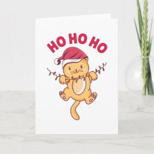 Christmas Cat Ho Ho Ho Card
