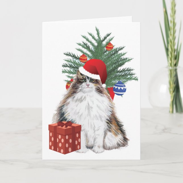 Christmas Cat Holiday Card (Front)
