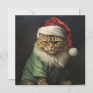 Christmas cat holiday greeting card