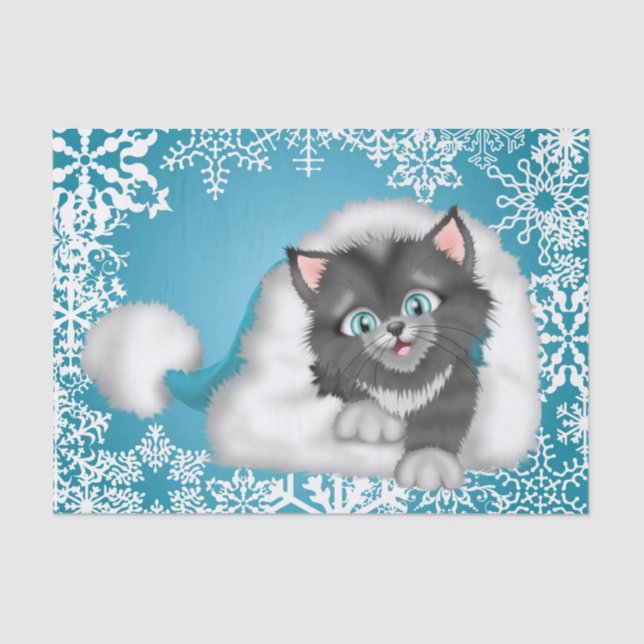 Christmas Cat Holiday tissue paper (Front)