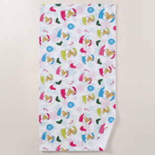 Christmas cat is sleeping beach towel