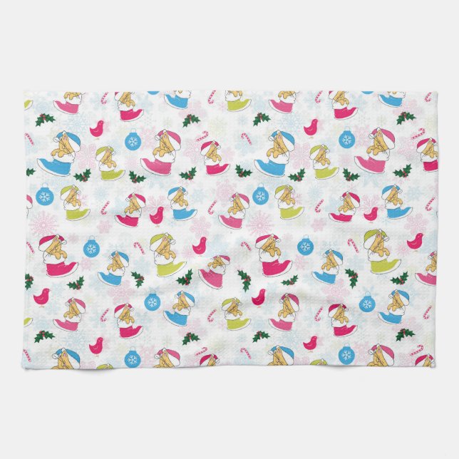 Christmas cat is sleeping kitchen towel (Horizontal)