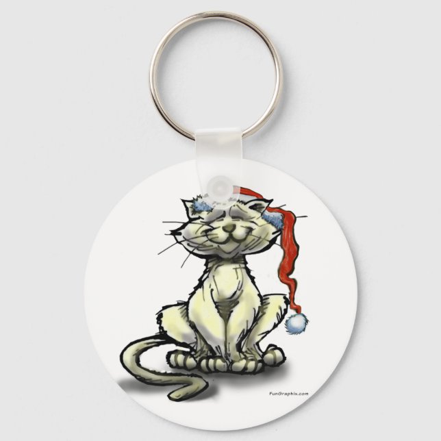 Christmas Cat Keychain (Front)