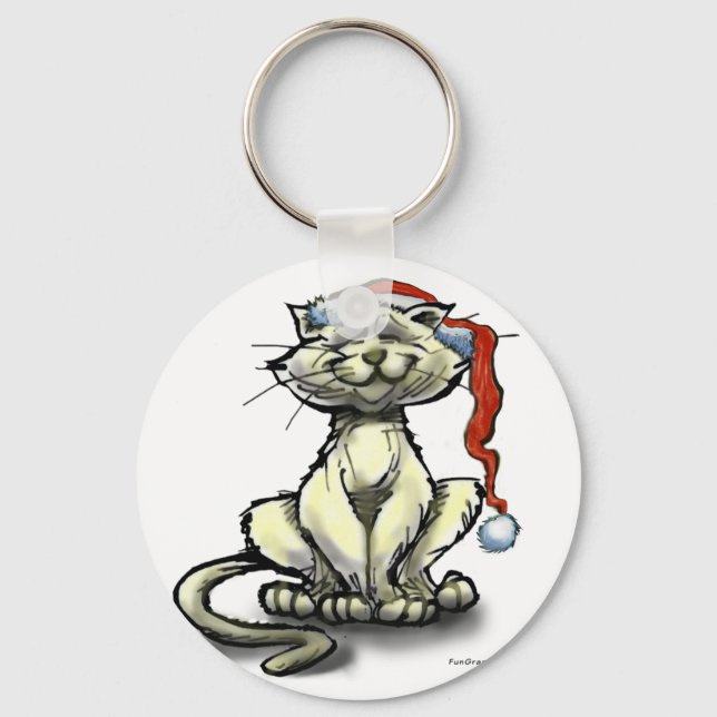 Christmas Cat Keychain (Front)