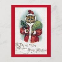 Christmas cat, Louis Wain