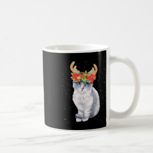 Christmas Cat Lover Shirt Cat With Deer Antlers Coffee Mug
