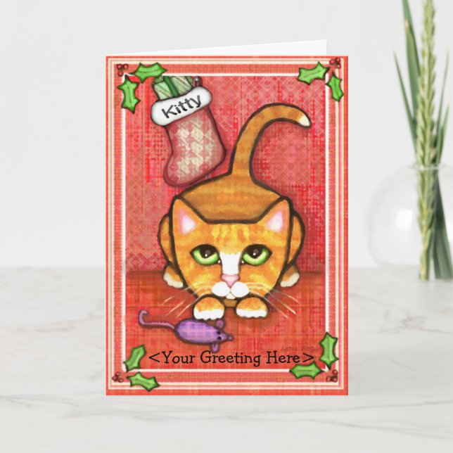 Christmas Cat Lover's Greeting Card (Front)